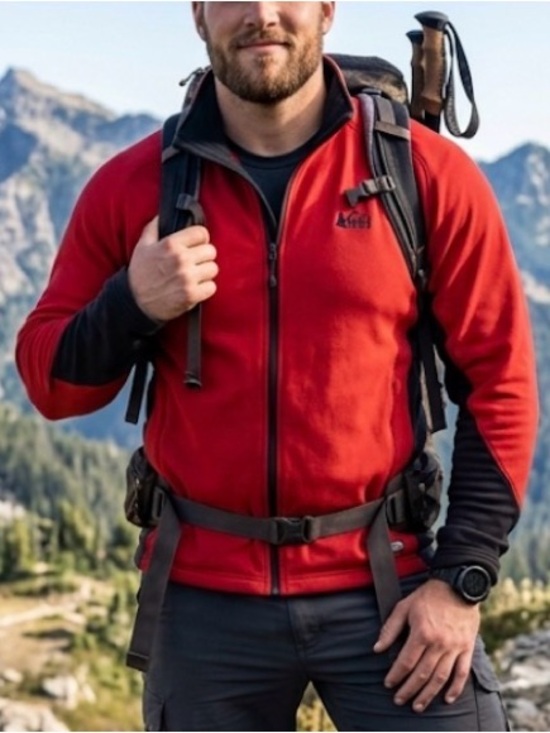 REI Other - REI Winter Ridge Nordic Men's Red and Black Fleece Jacket Gorpcore Size Large